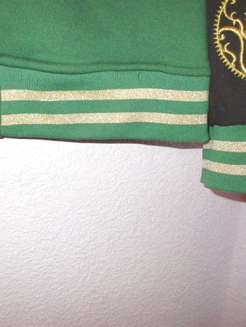 Wicked Emerald City Bomber Jacket Size M Glitter Embroidered Oversized Varsity
